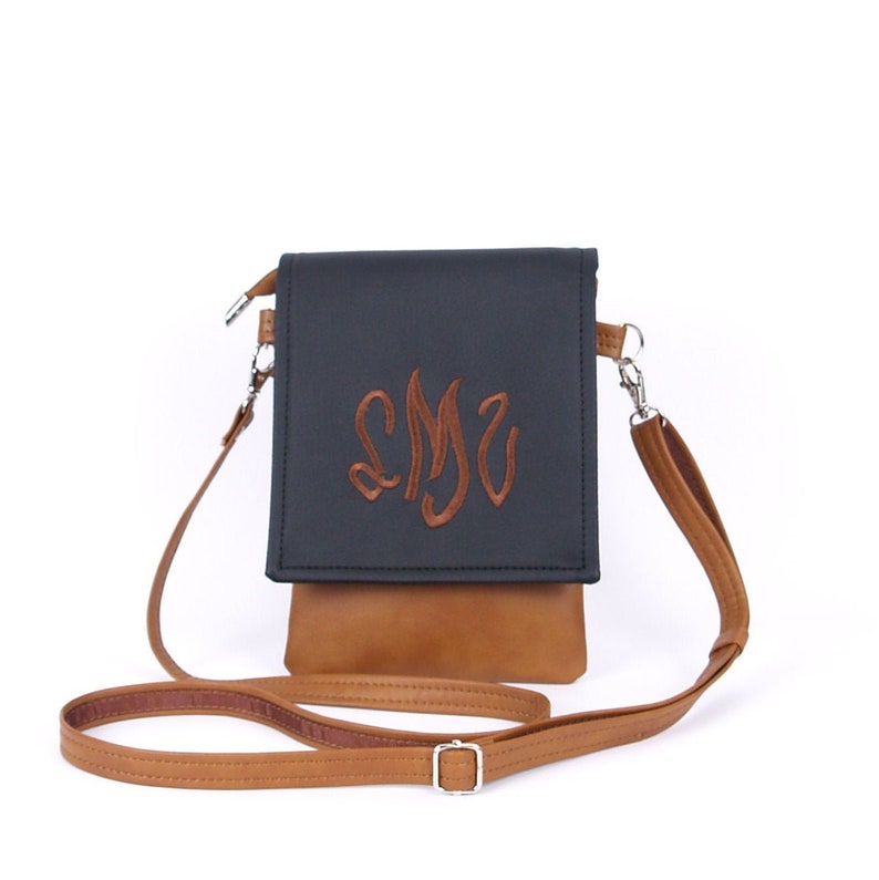 Crossbody Phone Case Monogram Purse Leather Crossbody Bag Etsy