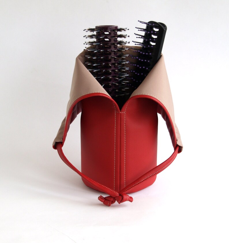 Large Brush Hair Holder Mothers Day Gift Red Makeup Bag Travel Etsy