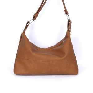 Sac à main crossbody en cuir végétalien, sacs à bandoulière pour femmes moyens, sac à bandoulière en cuir, sac messager pour femmes, sac à corps croisé image 3