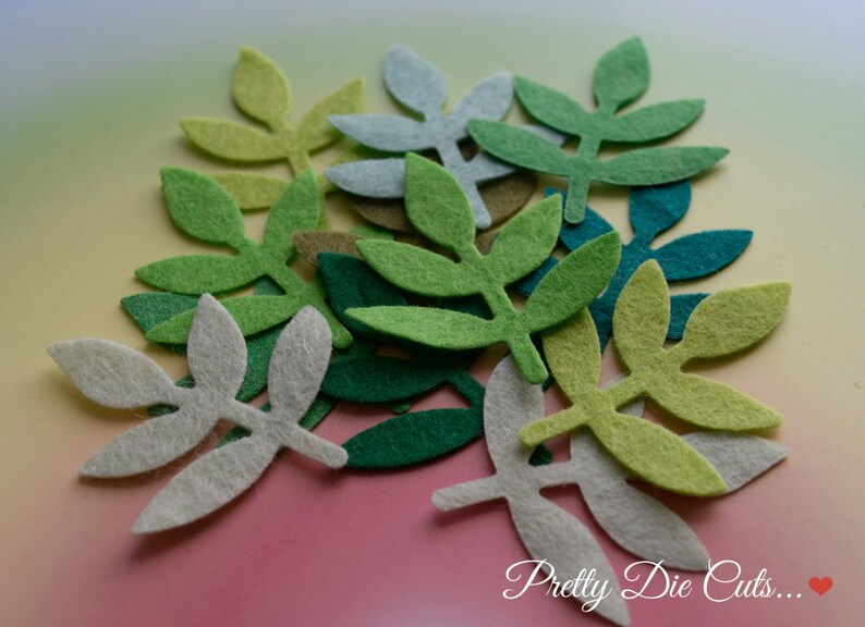 Felt Leaf Shapes Green decorative Leaves Floral Foliage Felt Etsy