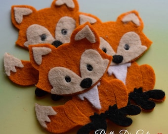 Felt Foxes, Red Fox, Woodland Creatures, Wild Animal Shapes, Die Cut Craft Embellishments