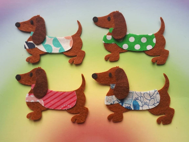 Sausage Dogs With Felt or Fabric Waistcoats and Collars Pack - Etsy UK