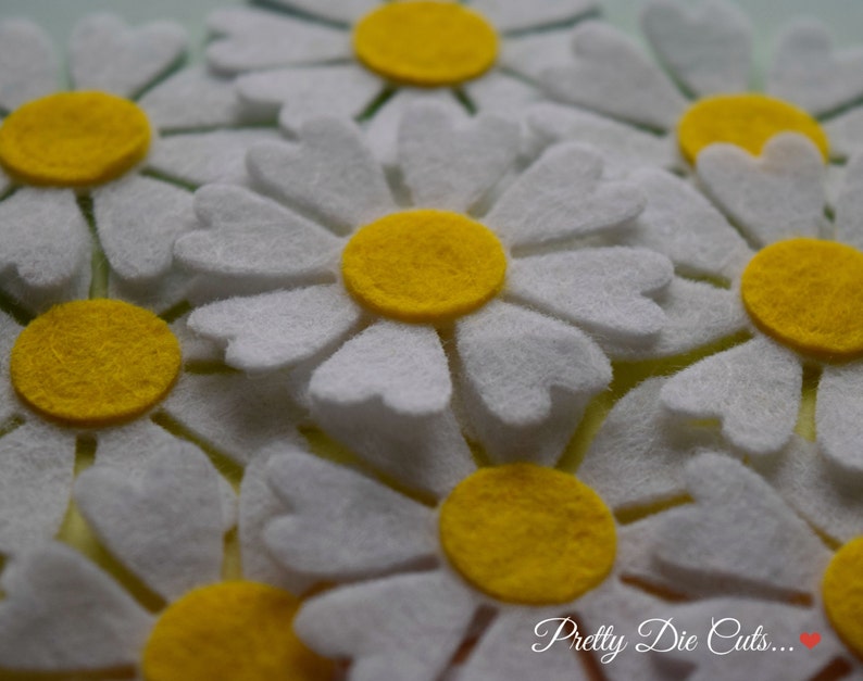 Felt Daisies White and Yellow Daisy Spring Flower Etsy