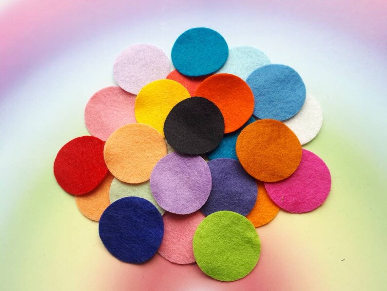 Circles made from felt 3.5cm 1.3/8 inches mixed colour wool Etsy