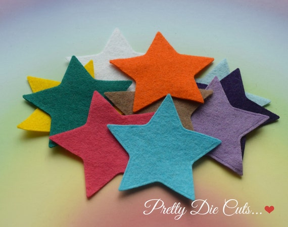 Felt Stars 6cm 2 36 Inches 5 Point Shapes Mixed Colours Etsy