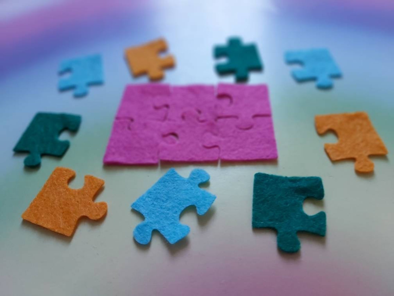 Jigsaw Puzzle Pieces Made From Felt Pretty Die Cut Craft Etsy