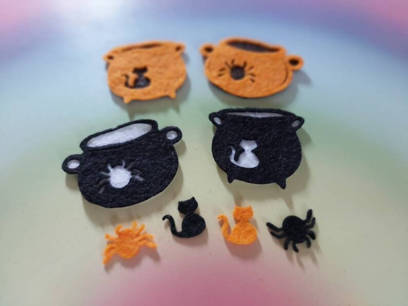 Felt Cauldrons Halloween Die Cut Craft Embellishments Etsy