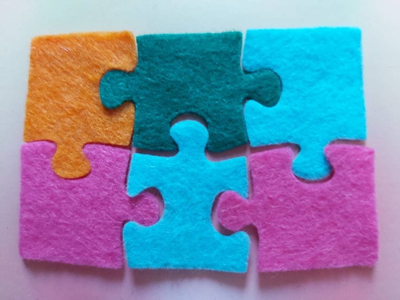 Jigsaw Puzzle Pieces Made From Felt Pretty Die Cut Craft Etsy