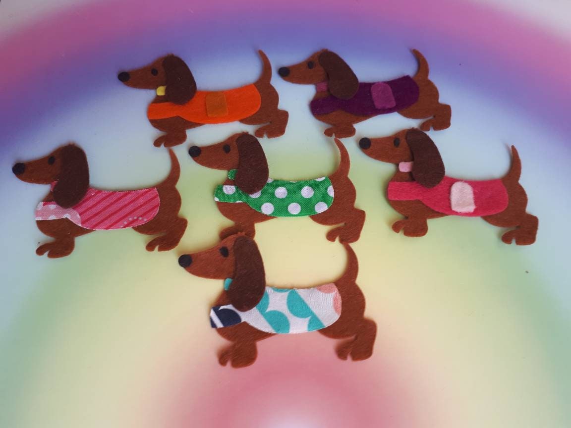 Sausage Dogs With Felt or Fabric Waistcoats and Collars Pack - Etsy