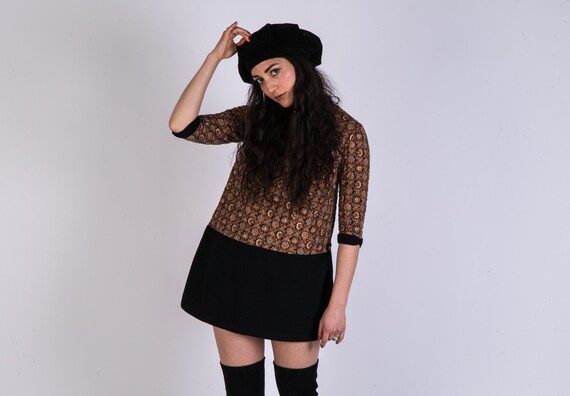 1960's Bardot Mod Mini Dress