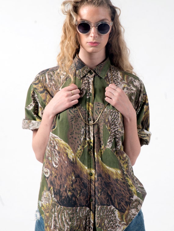 1990's Animal Print Summer Shirt