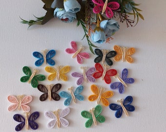 15pcs. Quilling butterfly, birthday party decoration, butterfly scrapbook, wedding party table decoration, quilling art, quilling home decor