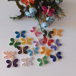 15pcs. Quilling butterfly, birthday party decoration, butterfly scrapbook, wedding party table decoration, quilling art, quilling home decor