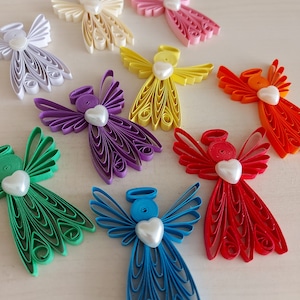 2 pcs. Quilling Angel , Quilling Art, Ornament Quilled, Paper Angel, Christmas gift, Christmas ornament, Home decor, Hanging decor,