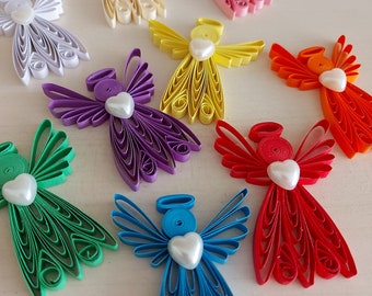 2 pcs. Quilling Angel , Quilling Art, Ornament Quilled, Paper Angel, Christmas gift, Christmas ornament, Home decor, Hanging decor,