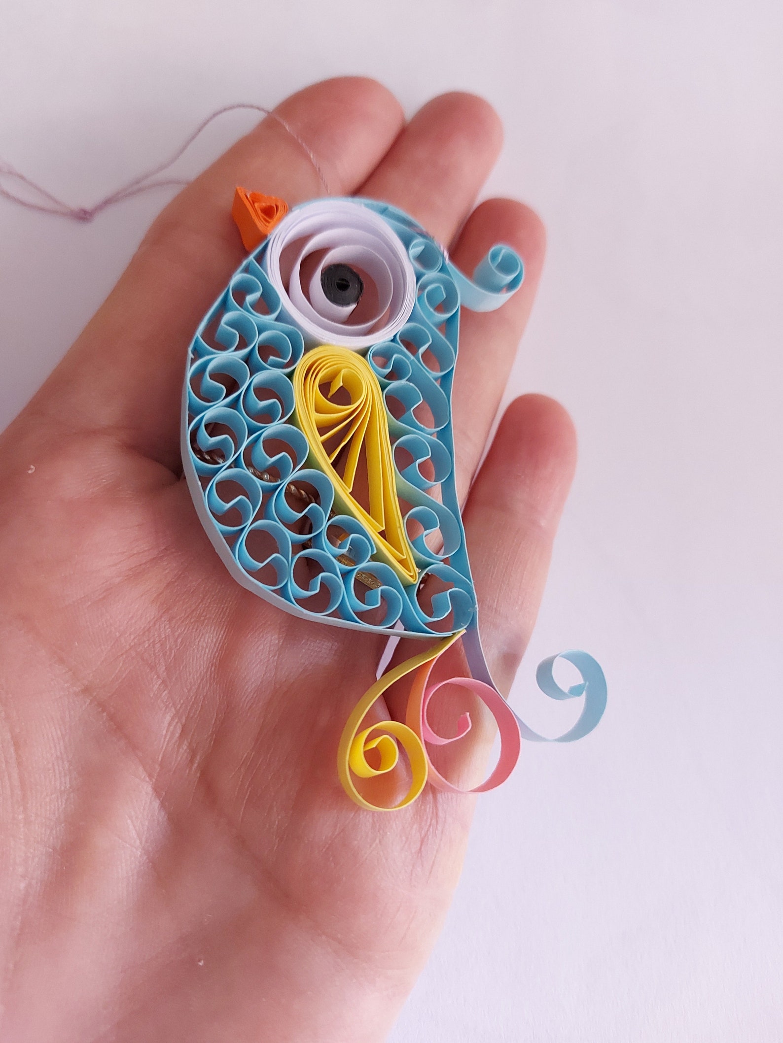 Quilling Bird Christmas Tree Ornament Window Hanging Wall Etsy