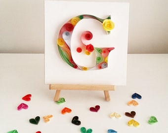 Quilled Letter, Paper Art Monogram, Letter G, İnitial Letter Decor, Nursery Room Decor, Single Letter Monogram, Quilled Monogram, Gift İdeas