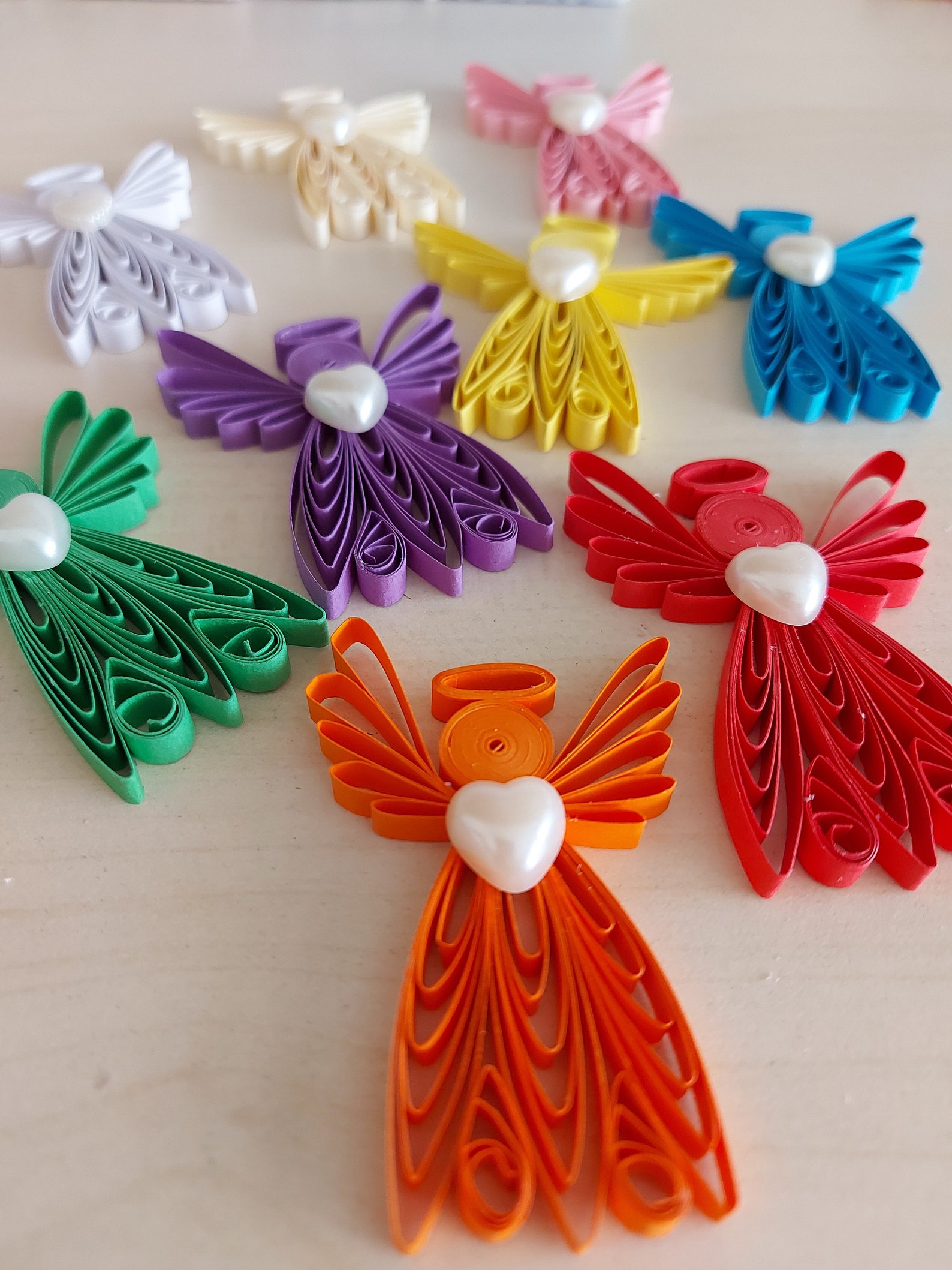 2 Pcs. Quilling Angel Quilling Art Ornament Quilled Paper Etsy