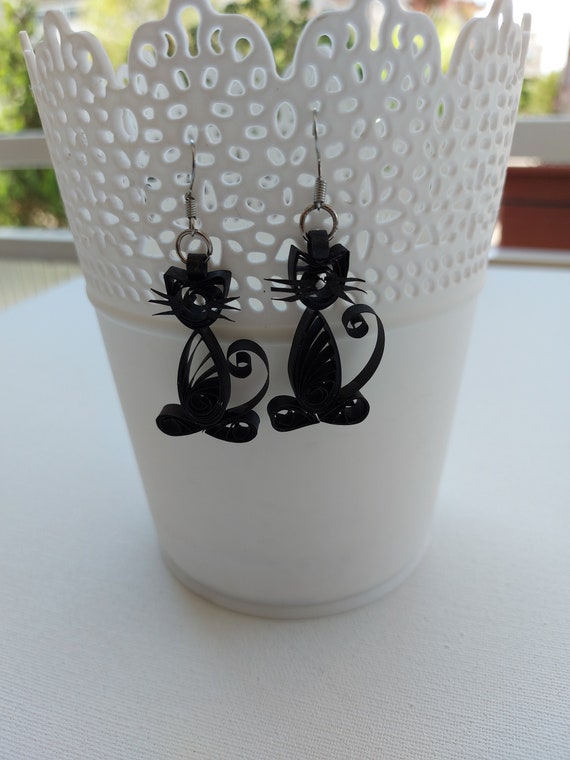 Orecchini gatto nero - Gioielli - Orecchini - di My creatively | su MissHobby