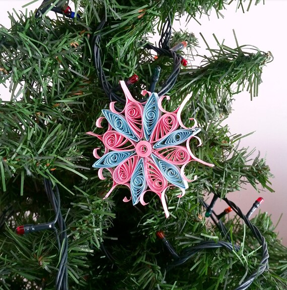Decorazioni Quilling Natale.Fiocco Di Neve Quilling Arte Ornamento Di Natale Albero Di Etsy