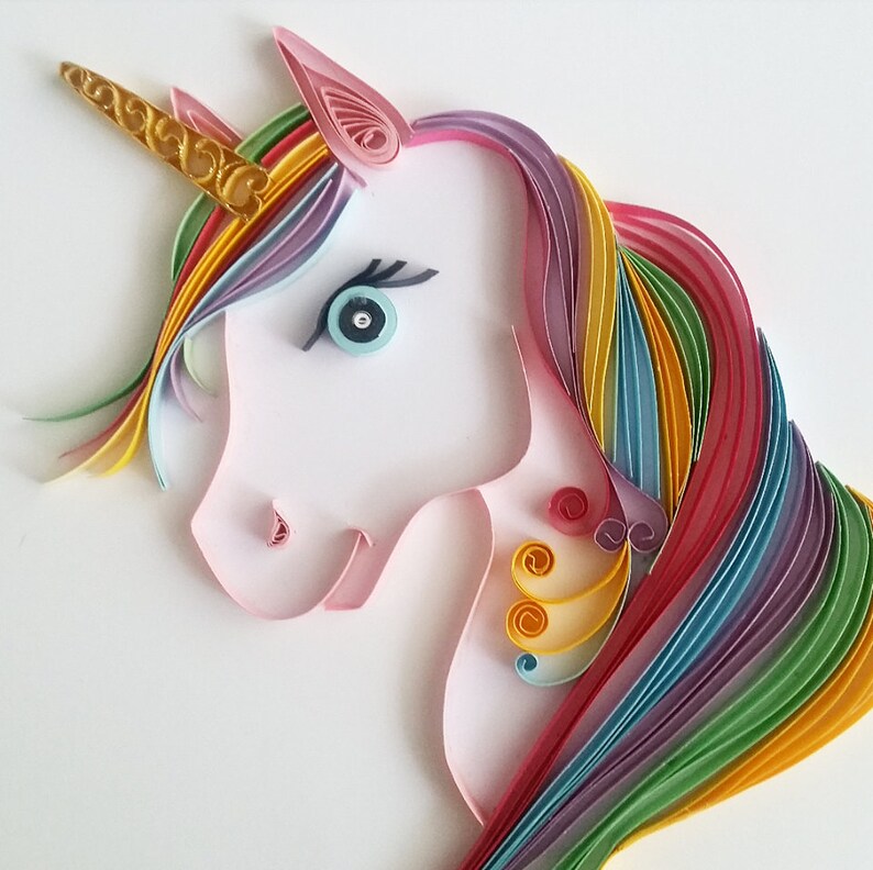 Quilling Art, Unicorn Quilled Art, Home Decor, Nursery Decoration, Wall Art, Baby Shower Gift