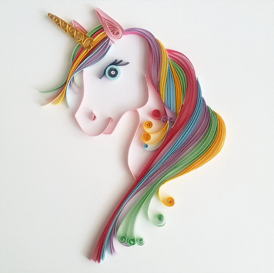 Quilling Art, Unicorn Quilled Art, Home Decor, Nursery Decoration, Wall