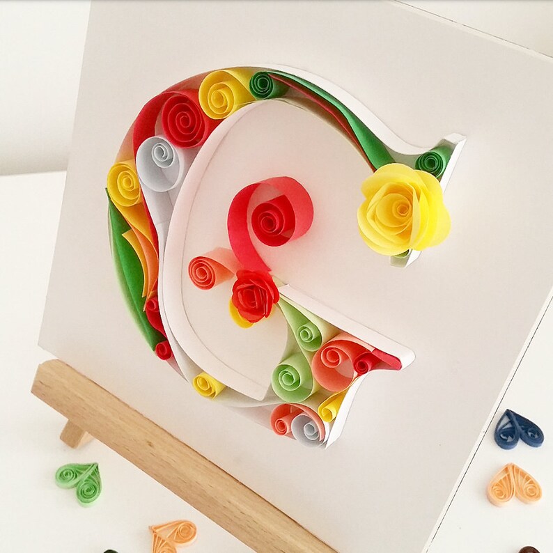 Quilled Letter Paper Art Monogram Letter G İnitial Letter Etsy