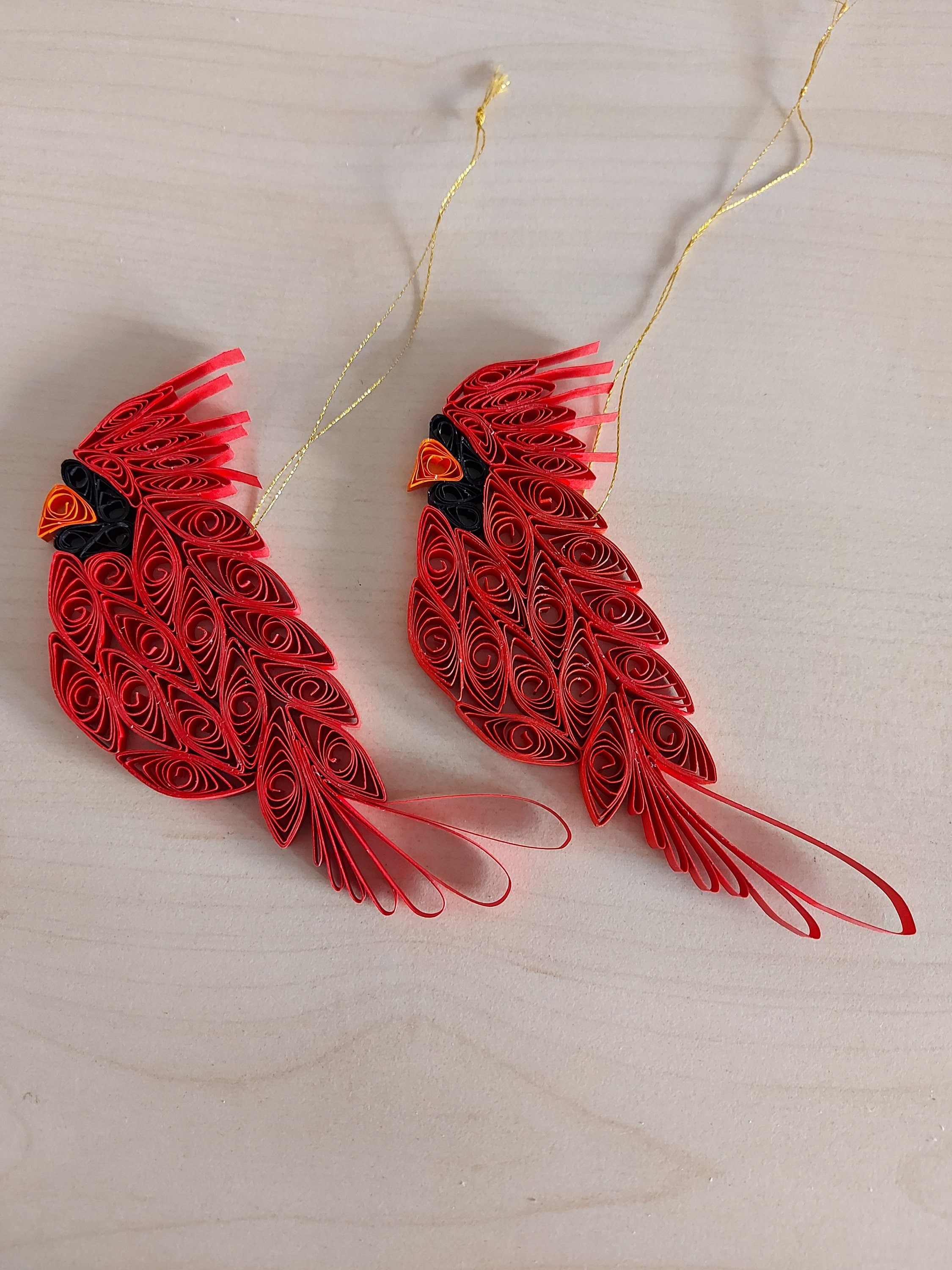 Quilling Bird Cardinal Ornament Red Christmas Bird Cardinal Etsy Canada
