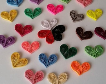 25 Pieces Quilling Heart,  Quilled Heart, Quilled Ornament, Quilling Art, Valentine&#39;s Day Ornament, Quilled Gift, Heart Ornament, Home Decor