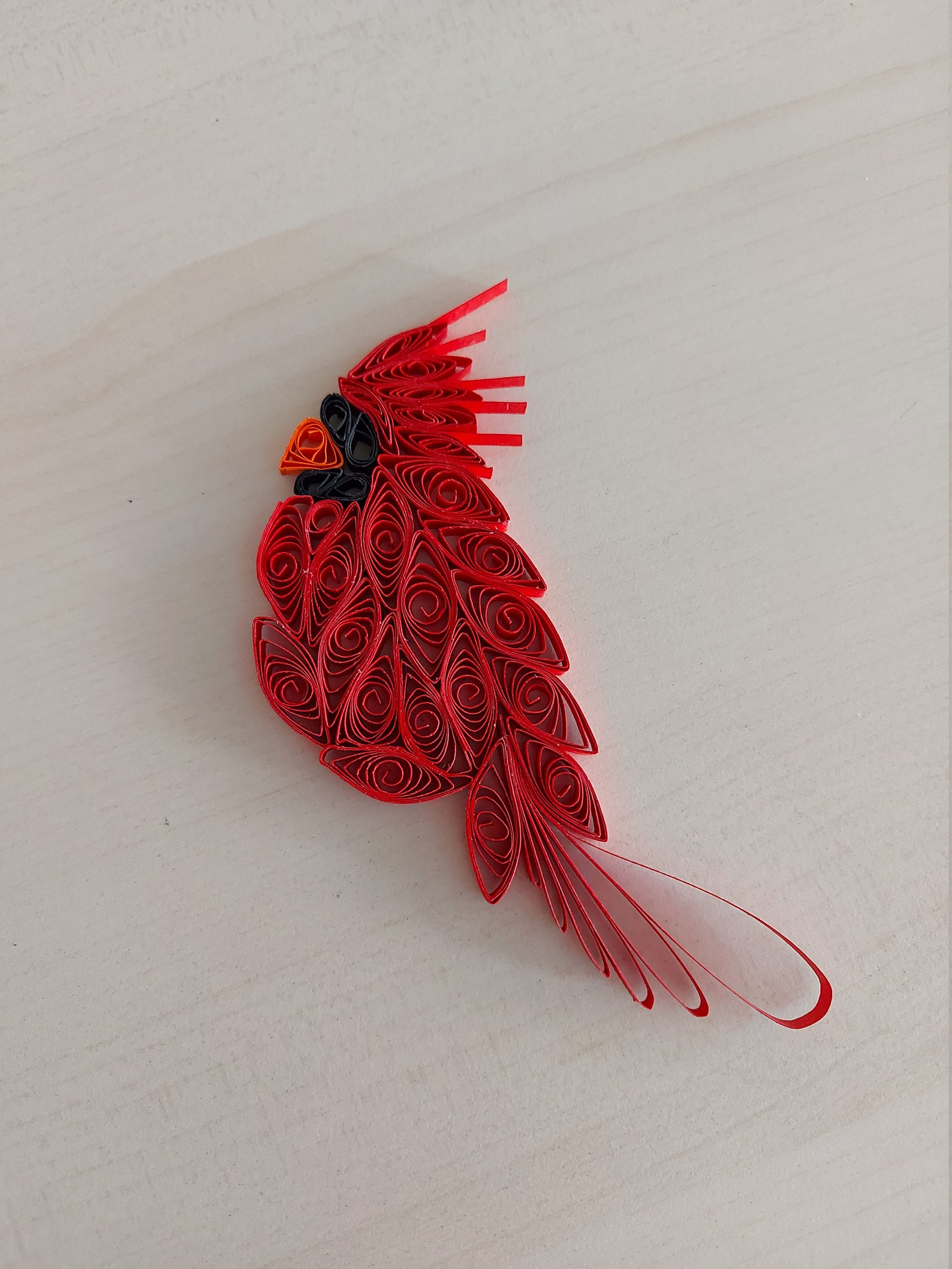 Quilling Bird Cardinal Ornament Red Christmas Bird Cardinal Etsy