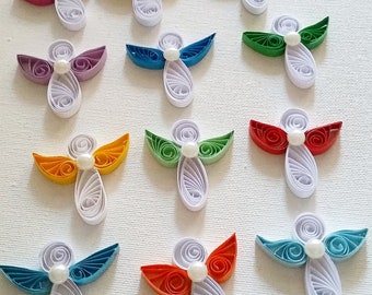 10 pcs. Quilling Angel, Quilling Ornament, Christmas tree ornament, Quilling art, Christmas tree decor, tree hanging ornament,