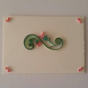Quilled Card, Paper Card, Quilled Flower, Quilled Gift, Greeting Card, Spring Card, Valentine&#39;s Day Card, Birthday Card, Wedding Card,