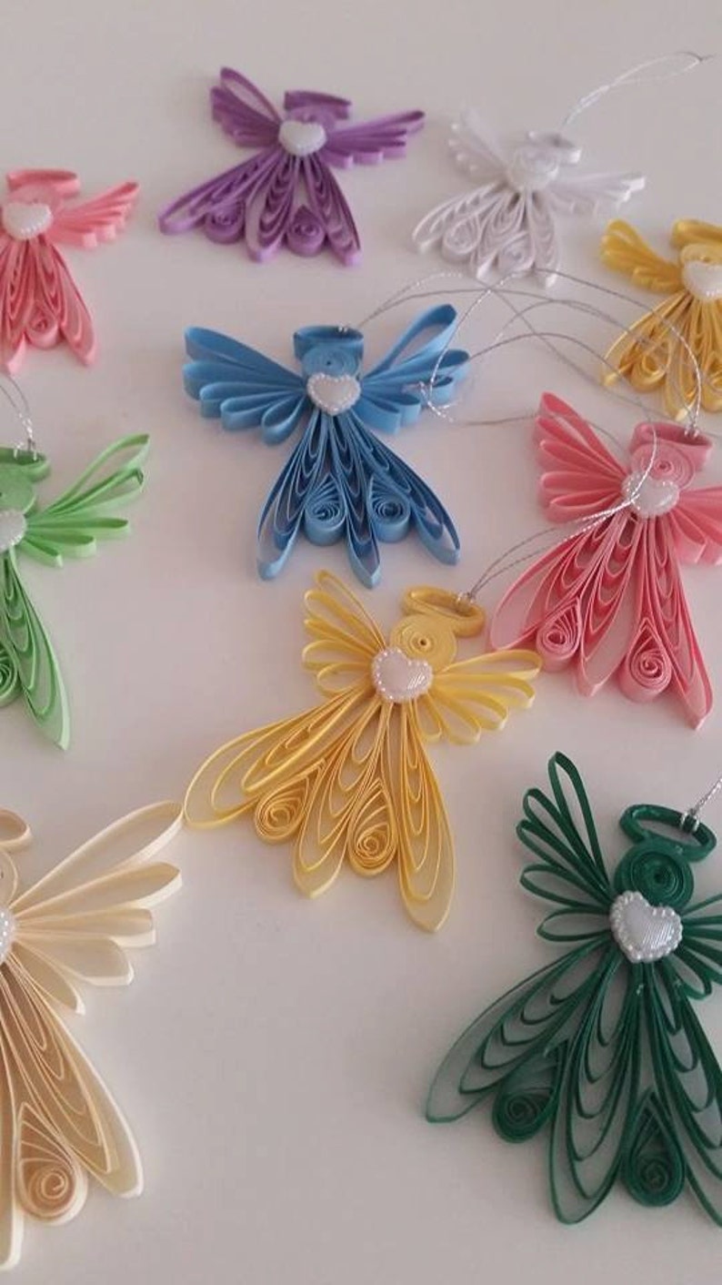 2 Pcs. Quilling Angel Quilling Art Ornament Quilled Paper Etsy UK