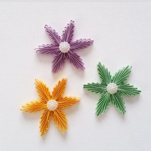 3pcs. Quilling snowflakes, Quilling art, Christmas ornament, Christmas tree decor, Christmas gift, Home decor, Wall hanging, paper decor