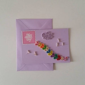 Mother&#39;s Day Card, Quilled Mother&#39; Day Card, Quilling Card, Quilled Gift Card, Greeting Card, Paper Card, Birthday Card, Wedding Card
