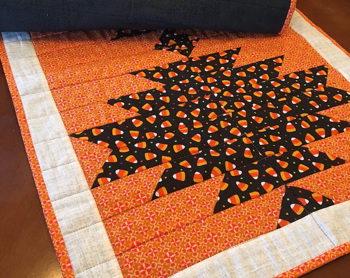 Quilted Handmade Halloween Candy Corn Inspired Fall Table Runner Décor ...