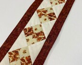 Mini Quilted Table Runner, Mini Falling Leaves Table Topper, Fall Mug Rug, Mini Quilt