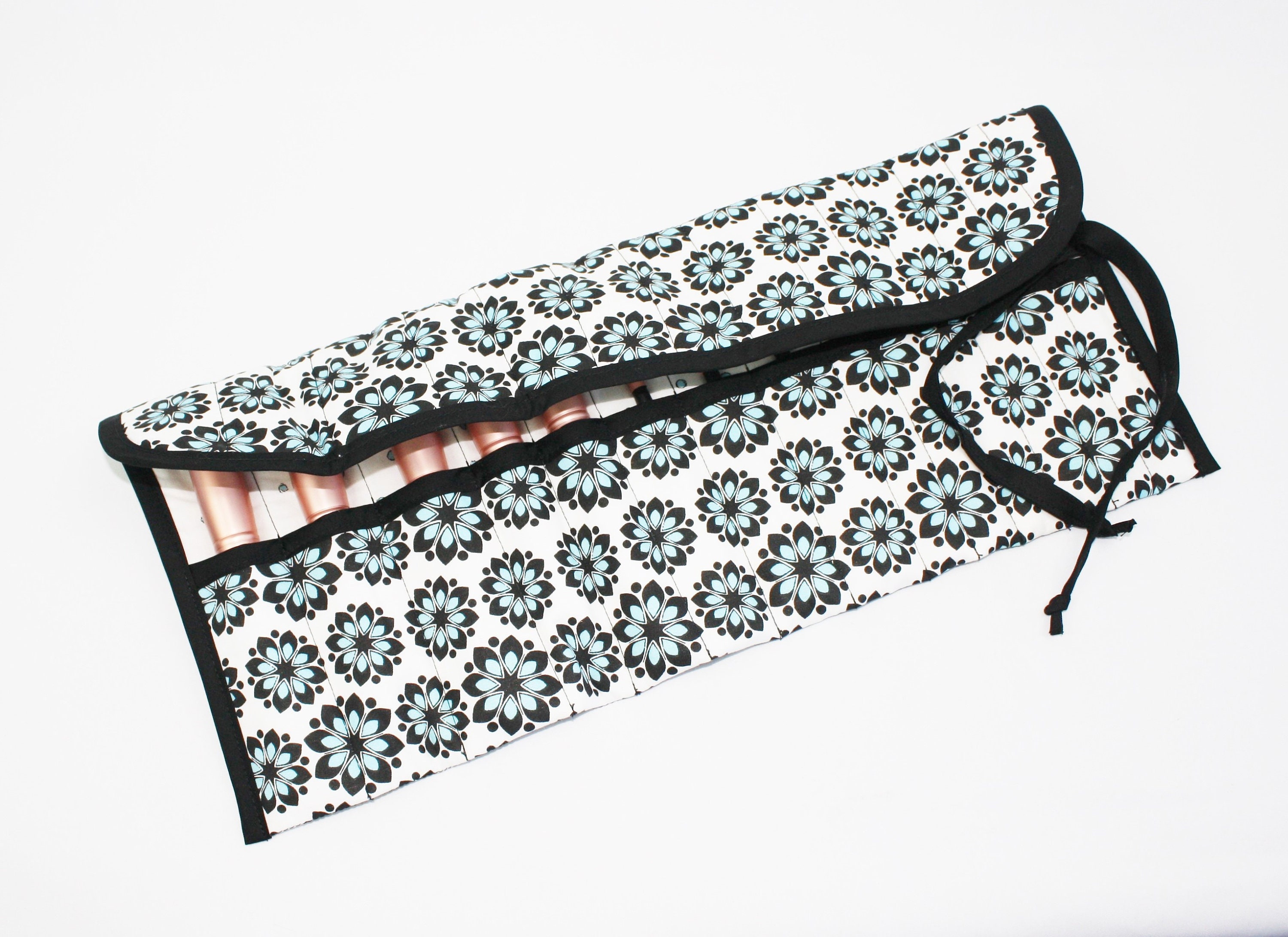 Makeup Brush Rolling Case Travel Makeup Brush Roll Quilted Etsy