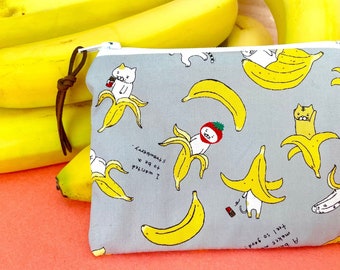 So Cute! Banana Cat zipper pouches, Cat Bags, Banana Zipper Purses, Coin purse, Makeup bag, Cat lover gifts, Pencils case, Gifts for Cat Mom