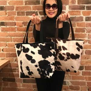 faux cowhide bag