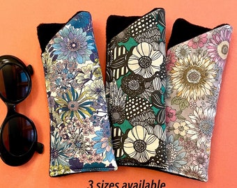 Liberty Floral Eyeglasses case, Soft Eyeglass case, Well Padded, Large Sunglasses case, Reading glasses, Family holiday gifts,