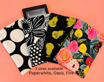 Kindle Paperwhite sleeve, Rifle Paper Co. Book sleeve, case, Kindle pouch, Padded Book sleeve, E-reader sleeve, Kindle oasis, Kindle Fire