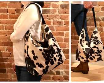 cowhide hobo bag