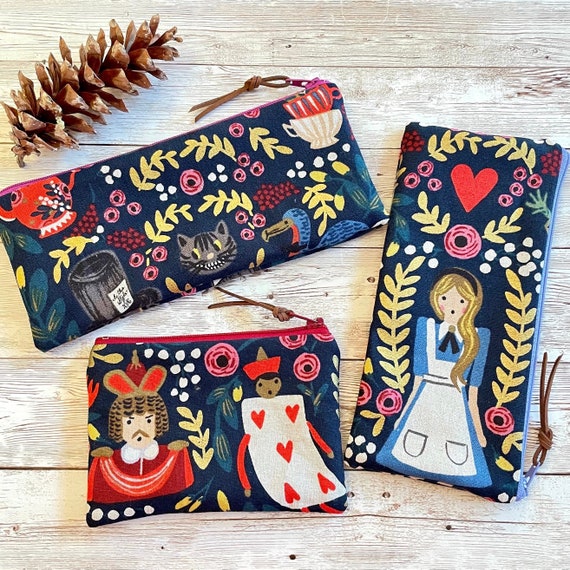 Rifle Paper Co Alice in Wonderland Bag Coin Purses Canvas Zip