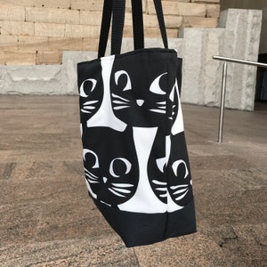 Super cute, Black Cat Large bag, Cat tote bag, Beach bag, Cat shoulder bag, Cat Market bag, Gift for Cat Lover,Black cat bag, Cat Tote purse image 8