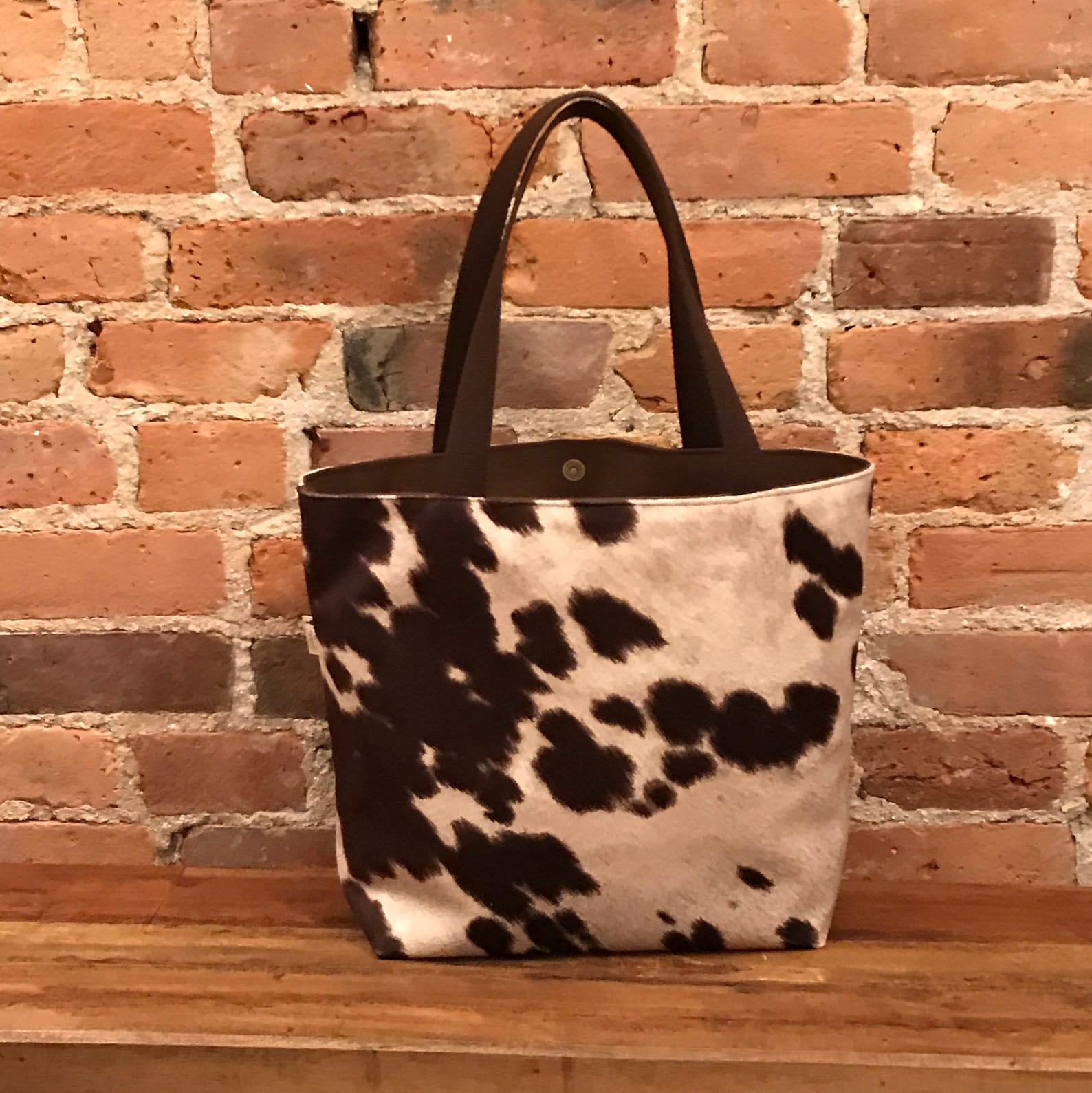Faux Cowhide Tote Purse Eco Friendly Faux Cowhide Bag Etsy