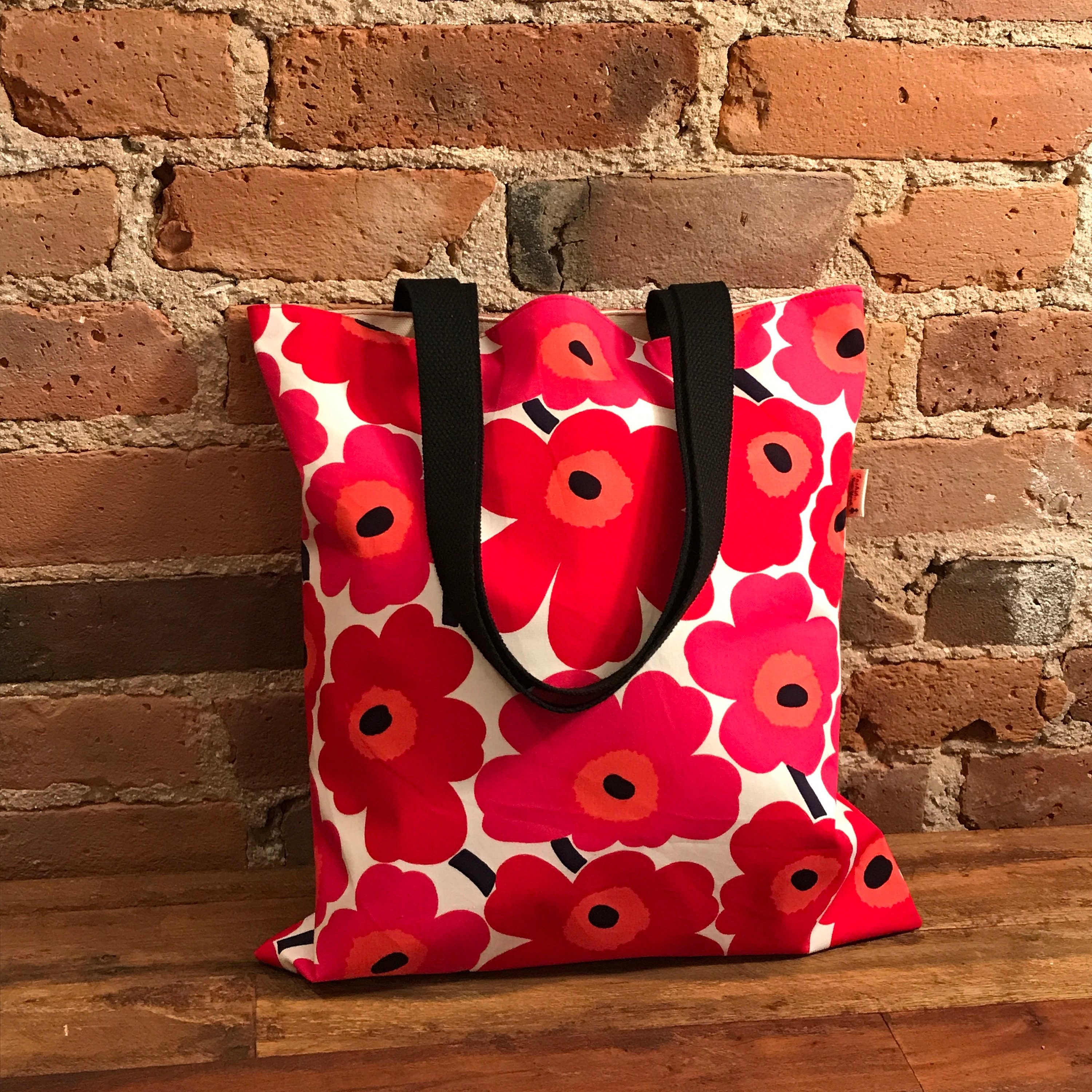 Handmade Marimekko Bag Red Poppy Bag Made From Marimekko - Etsy