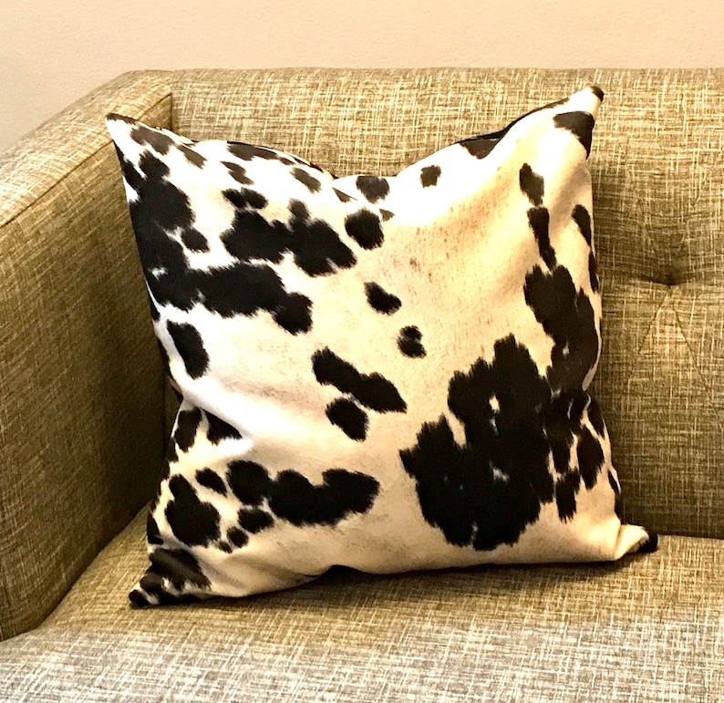 Cowhide Pillow cover Faux Cowhide accent pillow Throw pillow Etsy