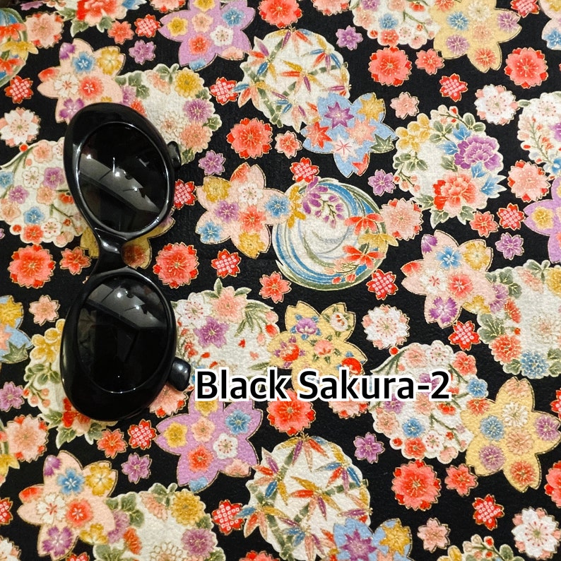 Japanese Sakura, Eyeglasses case,Kimono,Cherry blossom Eyeglasses case,Soft Padded,Reading glass case, Sunglasses sleeve,Large eyeglass case Black Sakura-2