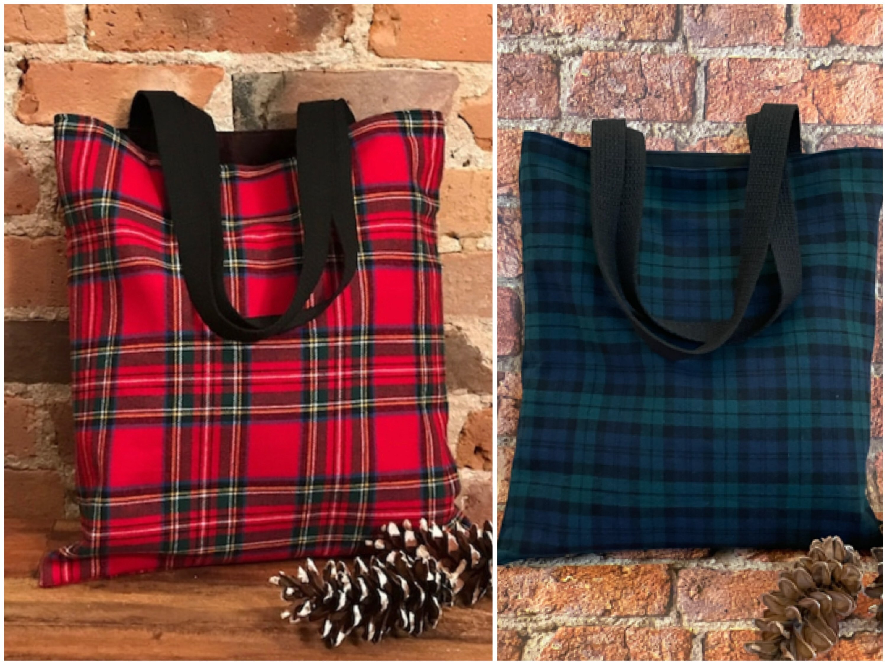 Amazon.com: Blue Tartan Plaid Tote Bag Aesthetic, Large Capacity Zipper  Women Grocery Bags Purse for Daily Life 2 Sizes : Clothing, Shoes & Jewelry